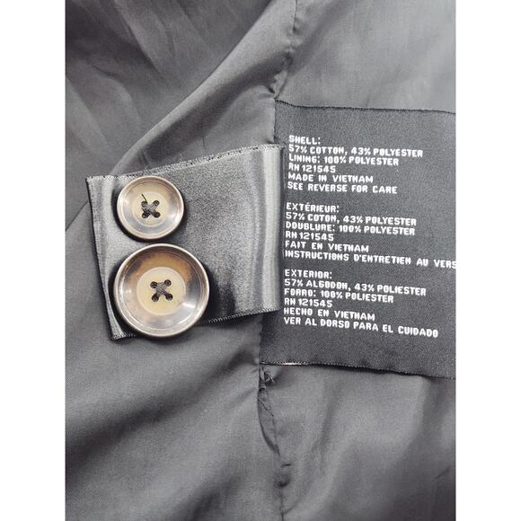 London Fog Trench Coat Women's XL Black Button Down Removable Hood Pockets - Picture 8 of 9